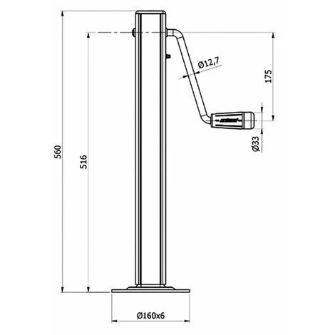 LEM SELECT Béquille à Manivelle Latérale SIMOL 60 X 60 Mm 800 Kg – Image 2