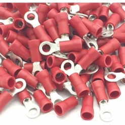PEPTE Bornes à Sertir Isolées Rouges 100pcs, Taille De Plot De 3.7mm