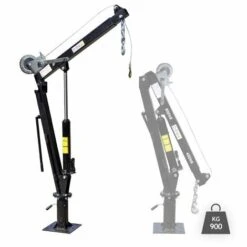 WILTEC Grue De Levage Pick Up Rabattable Charge De 900kg Tête Pivotante à 360° & Treuil Socle Solide