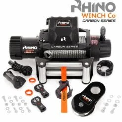 Rhino Winch Treuil électrique RHINO 13500 Lb / 6125 Kg 12v - Câble En Acier Noir Robuste Avec Télécommande Sans Fil - Garantie 2 Ans