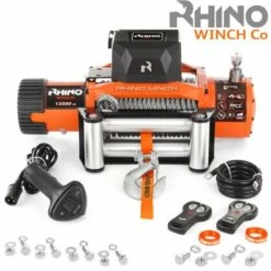 Rhino Winch Treuil électrique RHINO 13500lb / 6125kg 24v - Câble D'acier Avec Télécommande Sans Fil - Garantie 2 Ans