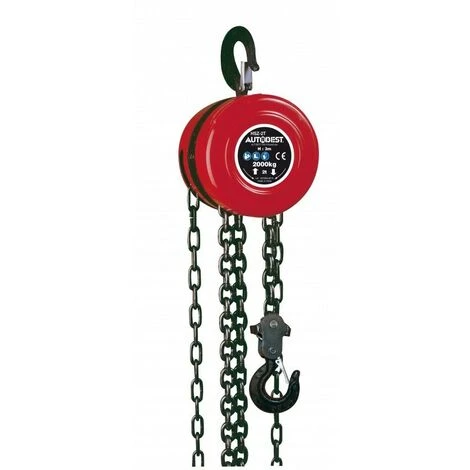 Palan Mecanique A Chaine, Capacité 2 Tonnes, Hauteur De Levage 2.5 M - AUTOBEST