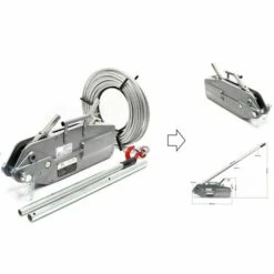 BIGB Tire-fort, Palan à Cable Manuel Max 3200 Kg - Cable De 20m / Ø 16 Mm