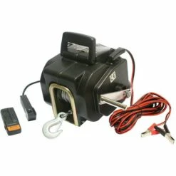 Varan Motors - Var-p3500-2 Treuil électrique 12V 1587KG, Treuil à Câble Longueur 10.2m Ø5.2mm Pour Quad, Bateau, Auto... - Noir