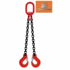 TRIZERATOP Elingue Chaine 2 Brins 6mm CMU 1600kg Crochet à Chape 1 Mètre