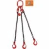 TRIZERATOP Elingue Chaine 3 Brins 6mm CMU 2360 Kg Crochet à Chape 1 Mètre