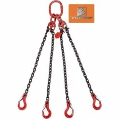 TRIZERATOP Elingue Chaine 4 Brins 6mm CMU 2360 Kg Crochet à Chape 2 Mètres