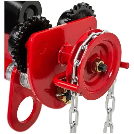 STEINBERG Chariot Porte-Palan Direction Par Poussée CMU 1000kg Largeur 77-133 Mm Chaîne - Noir, Jaune, Rouge – Image 2