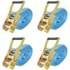 TRUE DEAL Sangle D’arrimage à Cliquet 4 Pcs 4 Tonnes 8 M X 50 Mm Bleu
