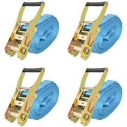TRUE DEAL Sangle D’arrimage à Cliquet 4 Pcs 4 Tonnes 8 M X 50 Mm Bleu