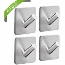 BETTERLIFE 4 Crochets Auto-adhésifs En Acier Inoxydable Peuvent être Utilisés Pour Accrocher Des Peignoirs, Des Serviettes, Des Patères Et Des Articles De Toilette, Adaptés à La Cuisine, à La Salle De Bain, Au Salon