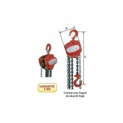 Palan Manuel LEVAC à Chaîne - Usage Courant - Lévee : 6 M CMU : 1 Tonne - 6044C06