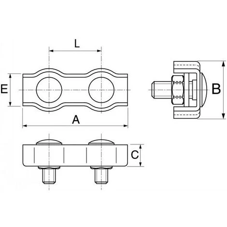 AFG DIFFUSION Serre Câble Double Inox A4 Angle Racine > Accueil > CABLE > Accessoires Pour Câbles Inox > Serre Câble Inox : Racine > Accueil > CABLE > Accessoires Pour Câbles Inox > Serre Câble Inox â Image 3