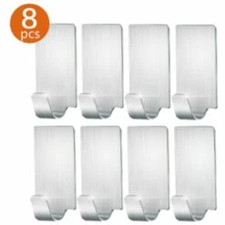 BETTERLIFE 04 Crochet En Acier Inoxydable Autocollants Forte Colle Crochet Vêtements Crochet Porte Arrière Cuisine Salle De Bain Crochet 8 Pièces