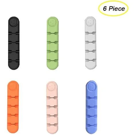 ABCRITAL 5 Pièces Clips Câble Organisateur Bureau, Support De Câble Adhésif En Silicone, Clips Pour Câbles Bien Rangés Durable, Pour Câble De Charge Usb/Câble D'Alimentation/Câble De Souris – Image 2