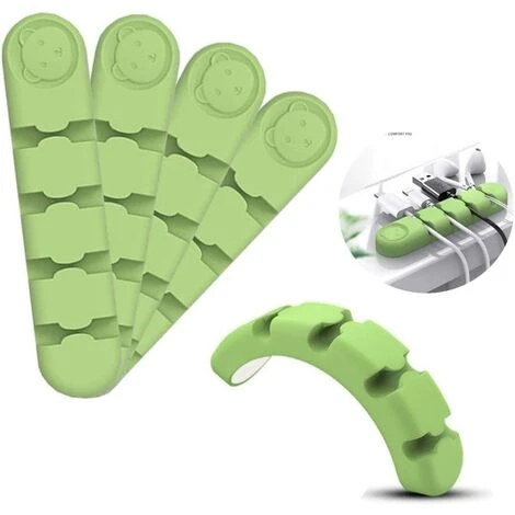 ABCRITAL 4 Pièces Support De Câble, Pinces De Câble Gestion De Câbles Polyvalente Ensemble D'Organisateur De Câbles Pour Bureau Pour Fils De Chargeur/Ordinateur/Souris/Écouteur/Téléphone