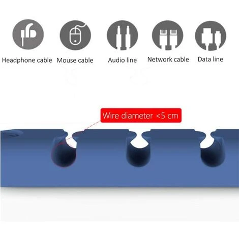 ABCRITAL 4 Pièces Support De Câble, Pinces De Câble Gestion De Câbles Polyvalente Ensemble D'Organisateur De Câbles Pour Bureau Pour Fils De Chargeur/Ordinateur/Souris/Écouteur/Téléphone – Image 3