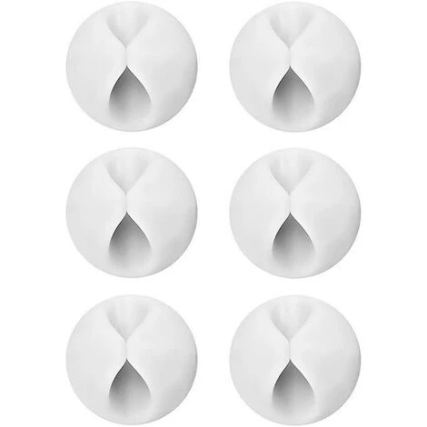 LONGZIMING 6 Pack Câble Clips, Rangement-câbles Et Serre-câbles Pour TV Ordinateur PC Portable Maison Et Bureau, Blanc – Image 3