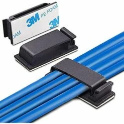 BARES 50pcs Clips De Câble Adhésif, Attache-Câbles Autocollants Clips De Fils Fixation Pour Gestion Des Fils Câbles Désordonné De Maison Bureau Et Voiture