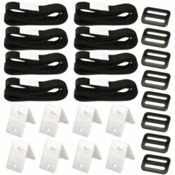 BETTERLIFE Set De 8 Sangles De Maintien | Sangles Et Clips De Fixation Pour Les Enrouleurs | Accessoires De Rechange Pour Système D'enrouleurs Mobiles, Bâches Et Couvertures De Piscine