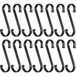 BRIDAY Crochet S, 20 Pièces Crochets Aluminium En S De Suspendus, Crochets De Suspension Crochets En S Noir Crochets De Fini Mat Pour Cuisine, Chambre à Coucher