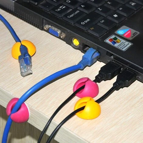 ABCRITAL Organisateur De Clips De Câble Pour La Couleur Du Bureau, Clips De Bureau, Adhésif Pour Support De Câble, Support De Cordon Pour Table, Voiture, Ordinateur, Câble De Charge, Câble Usb, Souris, Casque, Bureau, Armoire – Image 3