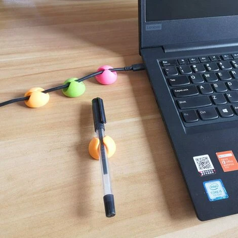 ABCRITAL Organisateur De Clips De Câble Pour La Couleur Du Bureau, Clips De Bureau, Adhésif Pour Support De Câble, Support De Cordon Pour Table, Voiture, Ordinateur, Câble De Charge, Câble Usb, Souris, Casque, Bureau, Armoire – Image 4