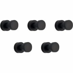 BETTERLIFE Lot De 5 Crochets Muraux Adhésifs Très Résistants Pour Salle De Bain, Cuisine, Placard, Armoire - En Laiton - Noir