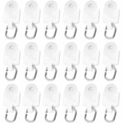 BRIDAY Crochets De Planeur De Rideau Rail De Voie Rail De Rideau Rouleaux De Roue Muets Crochet Poulie à Billes 50PCS (2,4 X 1,5 X 1 CM)