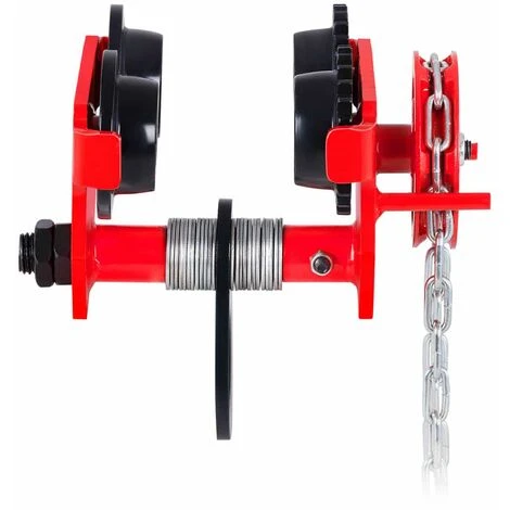 STEINBERG Chariot Porte-Palan Direction Par Poussée CMU 1000kg Larg. 65-110mm Avec Chaine - Argent, Vert Foncé – Image 3