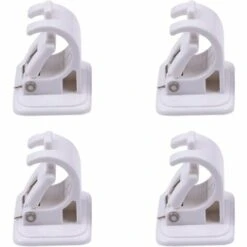 BETTERLIFE 4 Pièces Support De Fixation Pour Tringle à Rideaux, Crochets Muraux Auto-adhésifs, Tringle à Serviette, Support Mural, Fixations Sans Perçage Tige Support Pour Rideau Canne, Cuisine, Chambre