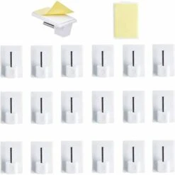 BETTERLIFE 20 Pcs Rideaux Crochets Adhésifs Pour Tringle Rideau Crochet Autocollant Accroche Rideau Sans Percage Pour Rideau Canne De Cuisine De Chambre De Salle De Bain De Balcon