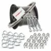Seilwerk STANKE Câble D’acier Galvanisé Gainé (couche PVC) 5m Diam?tre 2mm 1x19, 4x Tendeur M5 ?il-Crochet, 16x Cosse-C?ur, 16x Serre-Câble ? étrier - SET 6