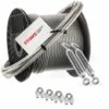 Seilwerk STANKE Câble D’acier Galvanisé Gainé (couche PVC) 10m Diamètre 2mm 1x19, 2x Tendeur M5 Œil-Crochet, 4x Serre-câble à étrier - SET 4