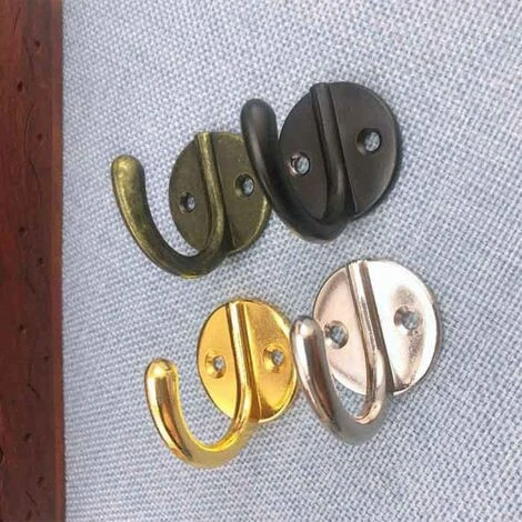 BRIDAY 6 Pièces Crochets Porte Manteau Vintage Crochets Muraux Métal Crochet De Patère Rétro Crochets Avec Vis Pour Chapeau Vêtements OTaille Unique - Or – Image 3