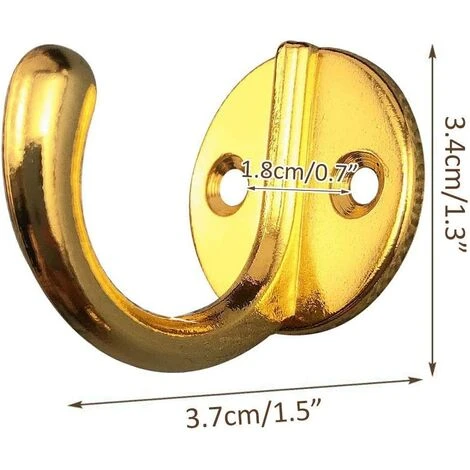 BRIDAY 6 Pièces Crochets Porte Manteau Vintage Crochets Muraux Métal Crochet De Patère Rétro Crochets Avec Vis Pour Chapeau Vêtements OTaille Unique - Or – Image 5