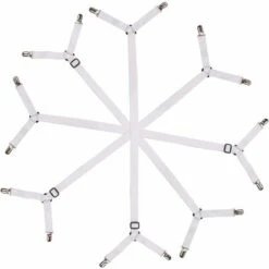 BRIDAY Sangles De Support Réglables Pour Draps De Lit Triangulaires Pour Un Matelas Lisse, Lot De 4, Blanc