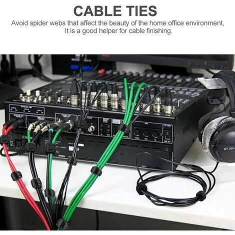 ABCRITAL Attache Cable, Noir Réglable Réutilisable Serre Cable Auto-Agrippant (100 Pièces 150 X 12 Mm) – Image 5