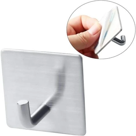 BETTERLIFE 4 Pièces Crochets Auto-adhésifs, Serviette Robuste Murale Crochets Collants à Manteau En Acier Inoxydable Crochets De Porte Pour Salles De Bains Cuisine Lavorat – Image 3