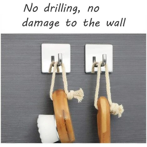 BETTERLIFE 4 Pièces Crochets Auto-adhésifs, Serviette Robuste Murale Crochets Collants à Manteau En Acier Inoxydable Crochets De Porte Pour Salles De Bains Cuisine Lavorat – Image 4