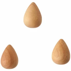 TRIOMPHE 3 Pièces Crochet En Bois, Crochet De Manteau Mural, Patères En Bois Naturel, Naturel Moderne à La Main Crochet Mural En Bois Pour Suspendre Vêtements, Chapeau, Écharpes, Écouteurs