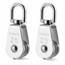 LITZEE 2 Pcs Poulie En Acier Inox 304 M25 Poulie De Levage Rouleau De Chargement