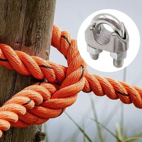 GUAZHUNIFR Lot De 10 Serre-câbles En Acier Galvanisé De 2 Mm - Forme En étrier Pour Câble En Acier, Câble, Fils, Serre-câbles â Image 4