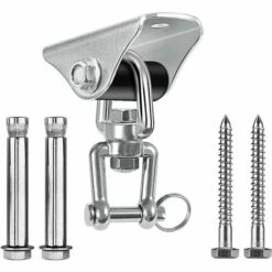 BRIDAY Crochet De Plafond Enfant Adulte SUS 304 Acier Inoxydable 360° Crochets De Plafond Suspension Accessoires Avec 4 Vis Balancelles 500Kg Capacité