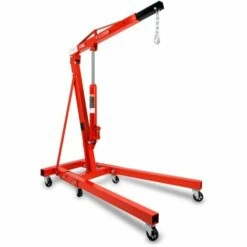 EBERTH Grue D’atelier Chèvre De Levage Dune Puissance Maximale De 1000kg, Grue Hydraulique Pour Latelier Avec Flèche De Grue Réglable En 4 Positions 1050-1590mm, Pliable, 6 Roues Pivotantes