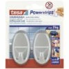 Crochet Tesa Powerstrips® Large Oval Tesa 58063-00000-20 Chrome (mat) 2 Pc(s)