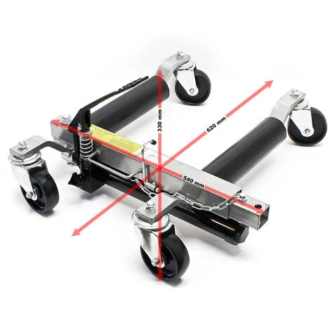 WILTEC Paire Chariots Déplacement 2x Crics Go Jack Hydraulique 680kg Pce Chrage Jusqu'à 30cm Largeur Pneu â Image 2