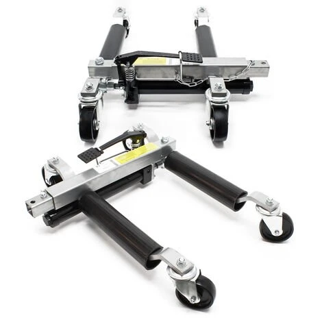 WILTEC Paire Chariots Déplacement 2x Crics Go Jack Hydraulique 680kg Pce Chrage Jusqu'à 30cm Largeur Pneu â Image 3