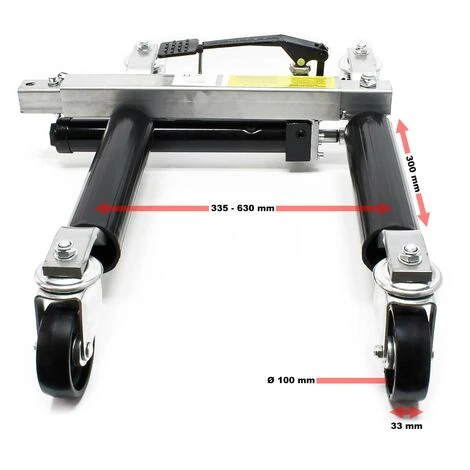 WILTEC Paire Chariots Déplacement 2x Crics Go Jack Hydraulique 680kg Pce Chrage Jusqu'à 30cm Largeur Pneu â Image 4