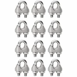 VERSAILLESFR Serre-câbles Étrie M3, 12 Pcs U Boulon Clip De Câble En Acier Inoxydable Pour Fixer Les Câbles, Connecter La Corde à Linge De La Visière (Acier Inoxydable 304), Versailles